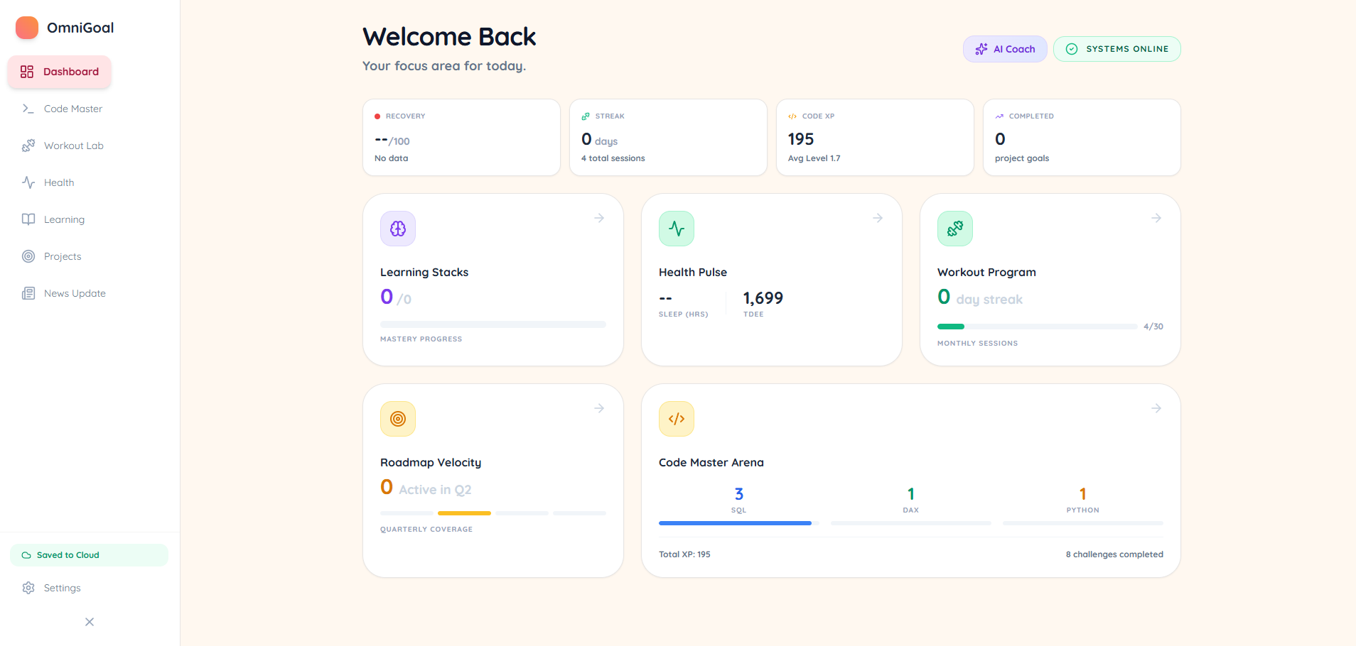 OmniGoal Tracker screenshot